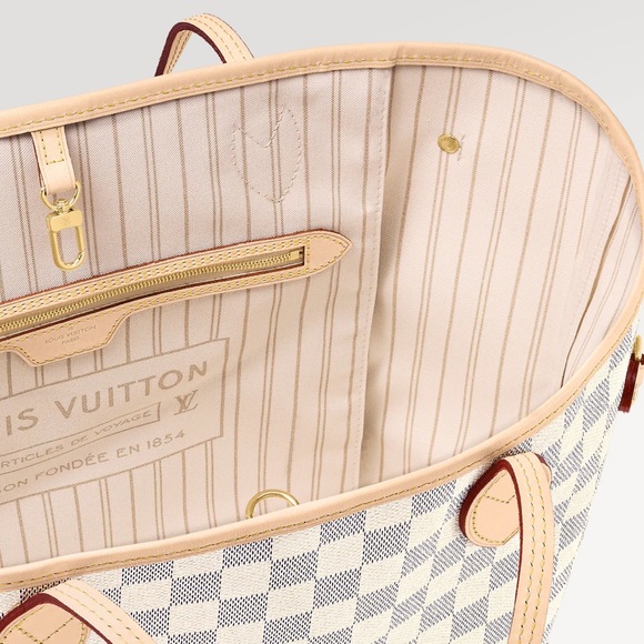 Louis Vuitton NEVERFULL MM Shoulder Bag, Damier Azur Print - Picture 3 of 16